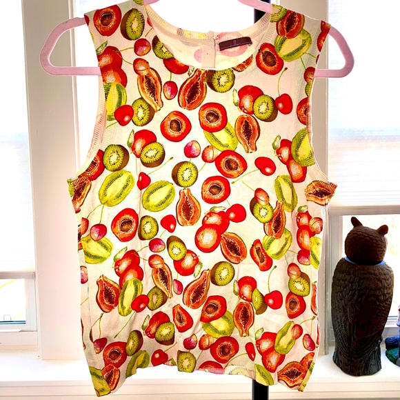 Cullen Tops - Cullen Fruit Print Sleeveless Sweater S/M